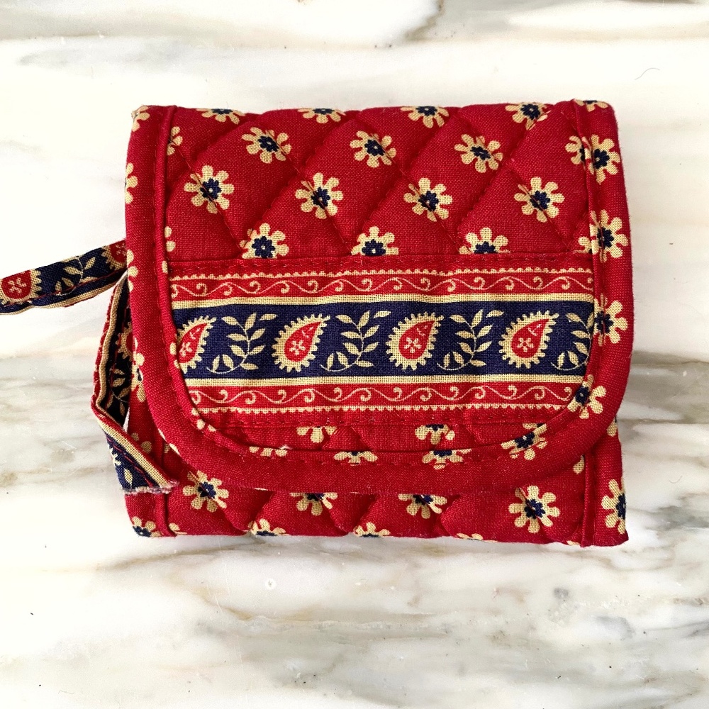 Vera Bradley Trifold Americana Pattern Cotton Soft Flower and Paisley Wallet